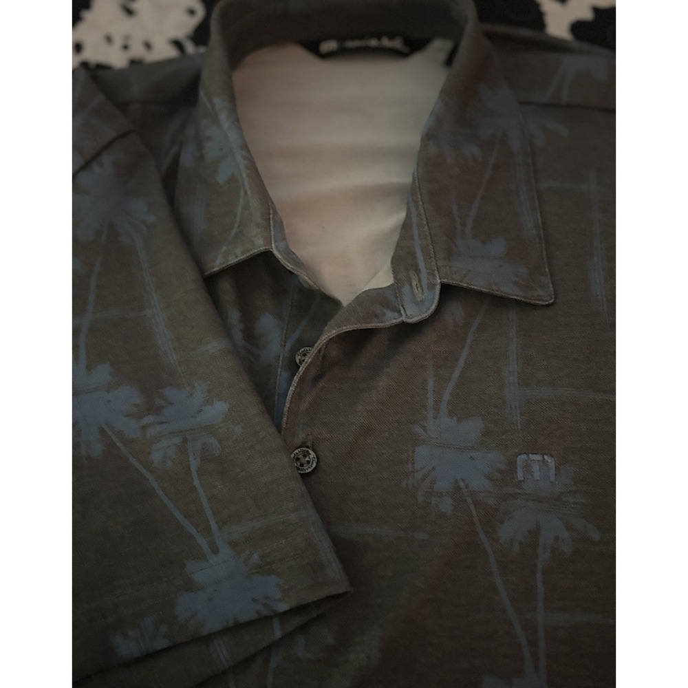 Travis Mathew Polo Large Hawaiian Palm Tropical Golf Performance Short‎ Sleeve - Picture 10 of 11